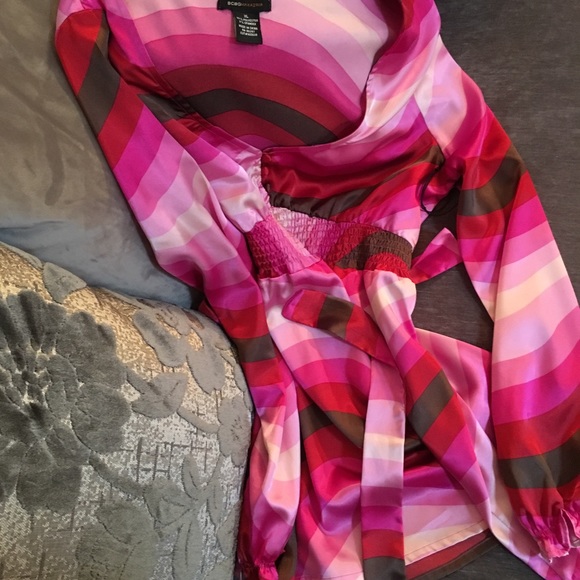 BCBG Pink Multi Stripe Blouse - Picture 8 of 8